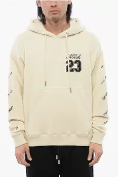 Худи из матового хлопка Off-White 23 Logo Skate, бежевый