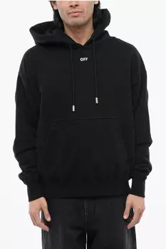 Худи из матового хлопка Off-White Arrow, черный
