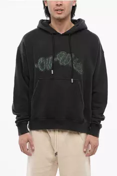 Худи из матового хлопка Off-White Bacchus, темно-серый