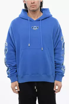 Худи из матового хлопка Off-White Bandana Arrow, синий