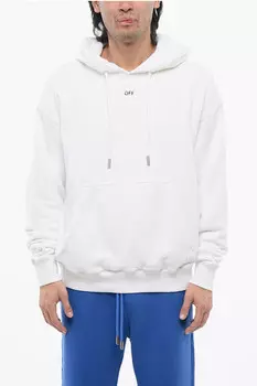 Худи из матового хлопка Off-White, белый