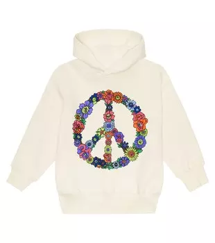 Худи из матового хлопкового джерси с принтом Molo, белый