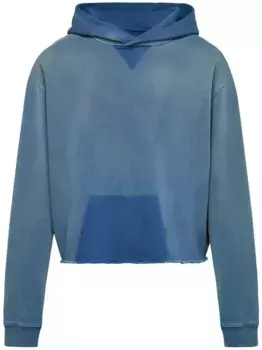 Худи из органического хлопка с необработанными краями MAISON MARGIELA, синий