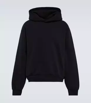 Худи из смесового хлопка и флиса Acne Studios, черный