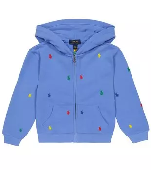 Худи из смесового хлопка с вышитым логотипом Polo Ralph Lauren, красный