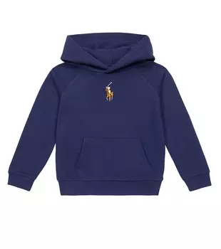 Худи из смесового хлопка с вышивкой Polo Ralph Lauren, синий