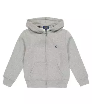 Худи из смесового хлопкового джерси Polo Ralph Lauren, серый