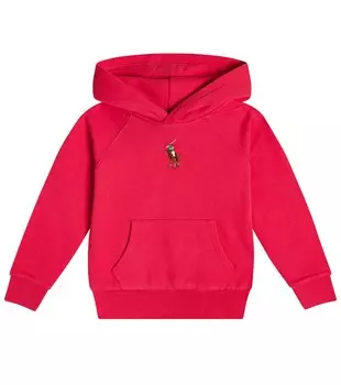 Худи из смесового хлопкового джерси с вышивкой Polo Ralph Lauren, розовый