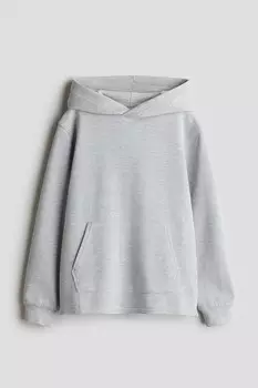Худи из вафельного трикотажа H&M, серый