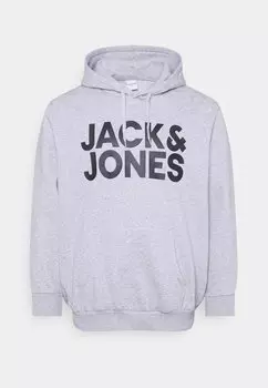 Худи Jack & Jones Jjecorp Logo Ps, светло-серый меланж