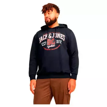 Худи Jack & Jones Logo 2 Plus Size, черный