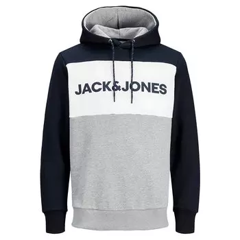 Худи Jack & Jones Logo Blocking, серый