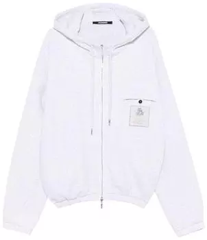 Худи Jacquemus Club Logo Zipped Hoodie 'Athletic Club Grey', серый