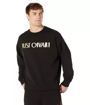 Худи Just Cavalli, Soho Crew Neck Sweatshirt with \"Palm Spring Logo\" Print