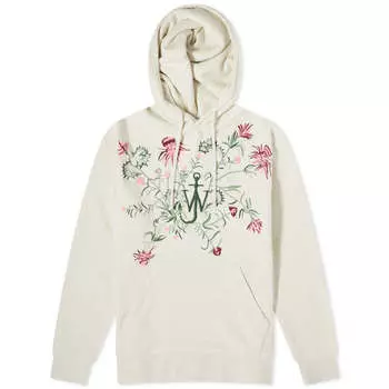 Худи Jw Anderson Pol Thistle Embroidery, цвет Oatmeal Melange