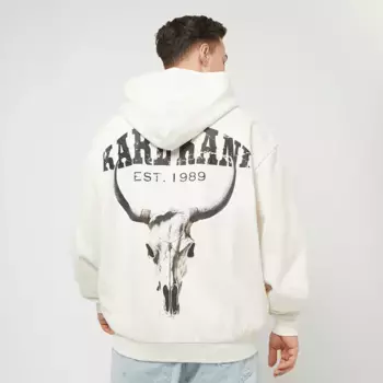 Худи Karl Kani Chest Signature Os Heavy Sweat Full Zip Skull, белый/белый