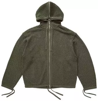 Худи Kenzo Mesh Full Zip Hoodie 'Khaki', зеленый