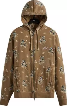 Худи Kith Begonia Floral Williams V Full Zip Hoodie 'Canvas', загар