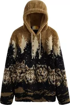Худи Kith Merrick Wolves Sherpa Hoodie 'Black', черный