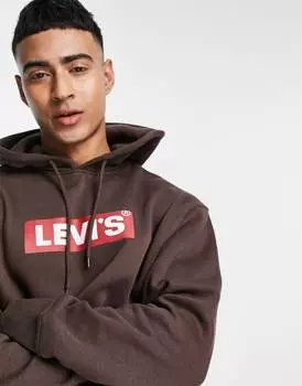 Худи коричневого цвета с логотипом Levi's