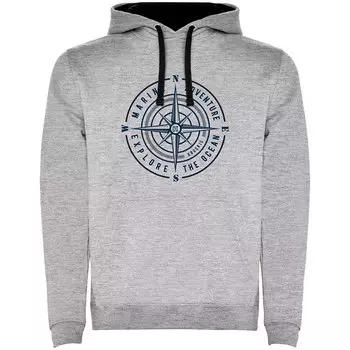 Худи Kruskis Compass Rose Two-Colour, серый