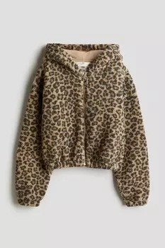 Худи куртка из флиса тедди H&M, бежевый
