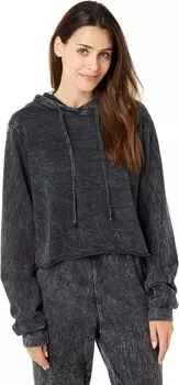 Худи LAmade Sand Washed Gigi Cropped Pullover Hoodie in Crepe French Terry, черный