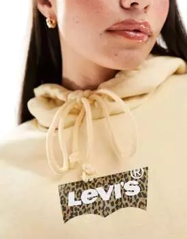 Худи Levi's кремового цвета с леопардовым логотипом