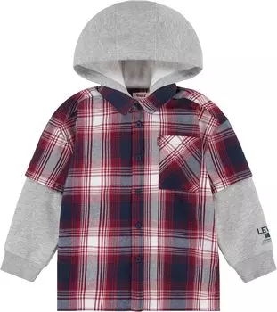Худи Levi'S Long Sleeve Hoodie and Flannel Twofer Shirt, цвет Rhythmic Red