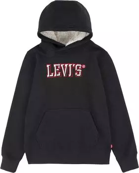 Худи Levi'S Sherpa Lined Pullover Hoodie, цвет Caviar