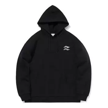 Худи Li-Ning Sports Fashion Series Loose Pullover Hoodie 'Black', черный