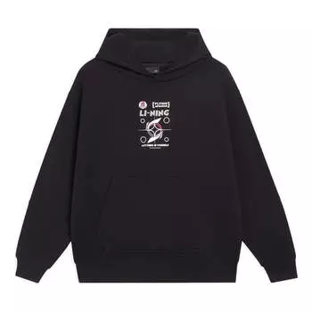 Худи Li-Ning Sports Style Hoodie 'Black White', черный