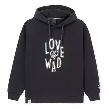 Худи Li-Ning Wade Series Loose Pullover Hoodie 'Black White', черный