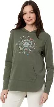 Худи Life is Good Butterfly Compass Crusher-Flex Hoodie Tunic, цвет Dark Moss Green