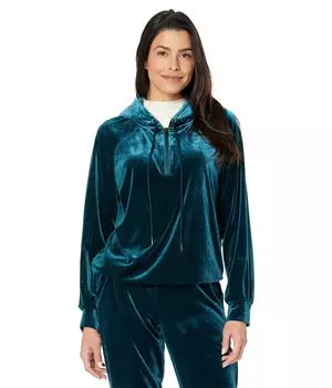 Худи Liverpool, Hooded Stretch Velvet Raglan Zip Popover