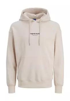 Худи, логотип, капюшон, для мужчин Jack & Jones, цвет Moonbeam