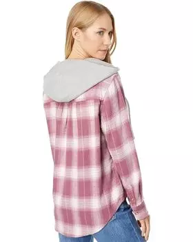 Худи Lucky Brand Fashion Plaid Hoodie, цвет Pink Plaid