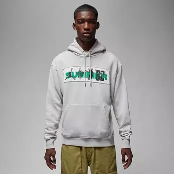 Худи M J UNION X BBS FLEECE HOODY Jordan, цвет Grauer Nebel/Photonenstaub/Stadiongrn/Schwarz