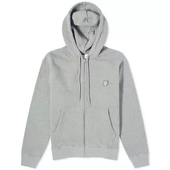 Худи Maison Kitsune Bold Fox Head Patch Zip, цвет Medium Grey Melange