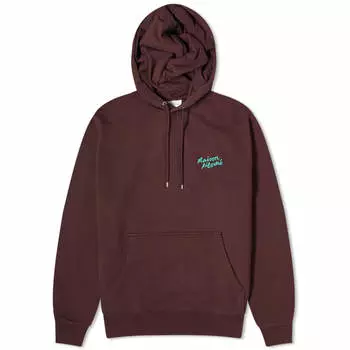 Худи Maison Kitsune Maison Kitsune Handwriting Regular, цвет Dark Chocolate