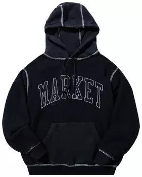 Худи Market Reverse Arc Hoodie 'Washed Black', черный