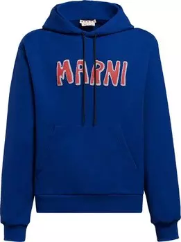Худи Marni Logo Hoodie 'Ocean', синий