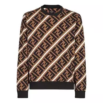 Худи Men's FENDI Logo Cotton Colorblock Sports Brown, коричневый