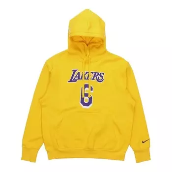 Худи Men's Nike Los Angeles Lakers Lebron James No. 6 Solid Color Alphabet Printing, желтый