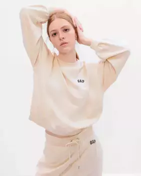 Худи Mini Gap с логотипом, бежевый