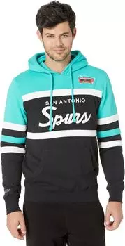 Худи Mitchell & Ness NBA Head Coach Hoodie Spurs, цвет Teal/Black