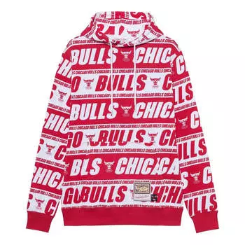 Худи Mitchell & Ness x NBA Chicago Bulls All Over Print Hoodie 'Red White', красный