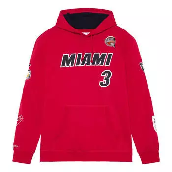 Худи Mitchell & Ness x NBA Miami Heat HOF Fleece Hoodie 'Dwyane Wade 3', красный