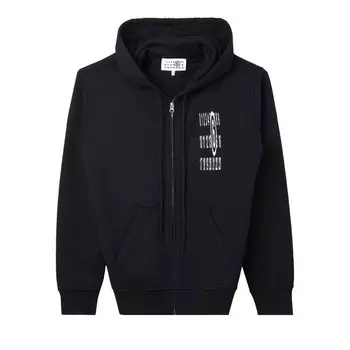 Худи MM6 Maison Margiela Logo Zip Hoodie, черный