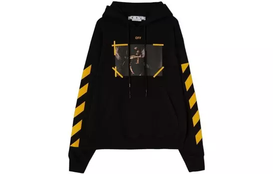Худи мужская Off-White, черный / желтый